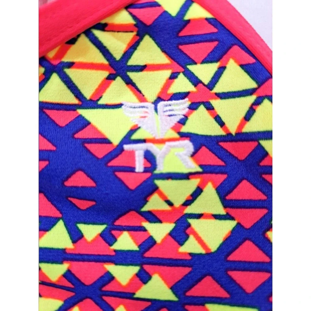 TYR Modena Trinity Bikini Top WBTMOD7A Red Yellow Women's Size S (4-6)